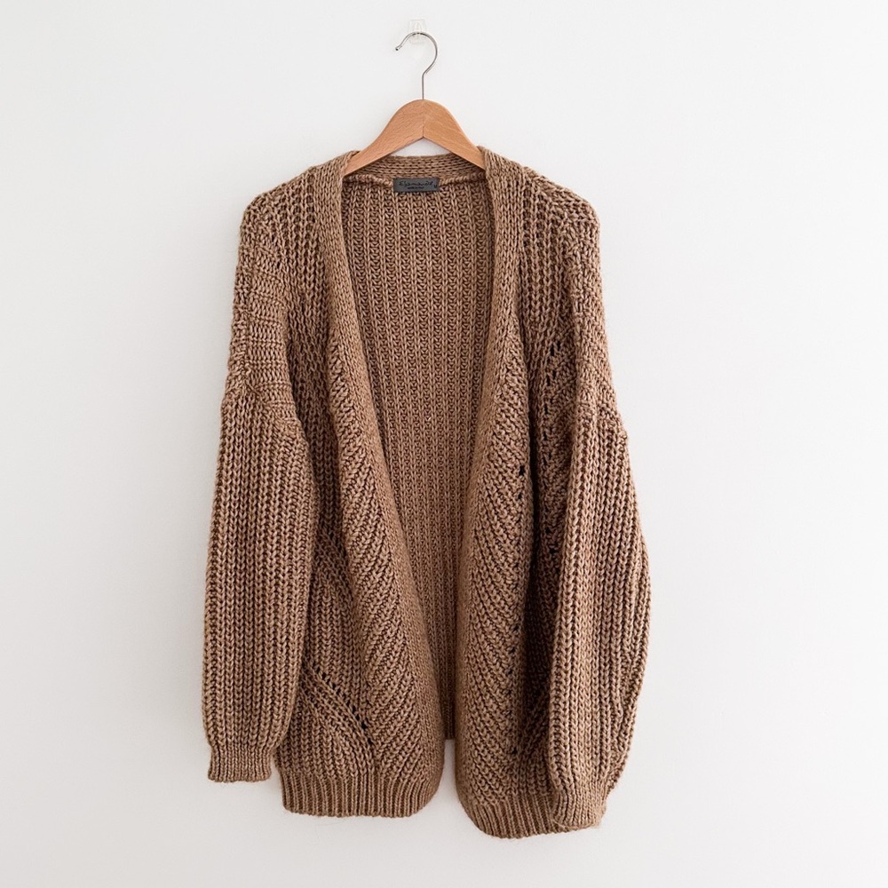 Anthropologie Chunky Open-Front Cardigan in Brown